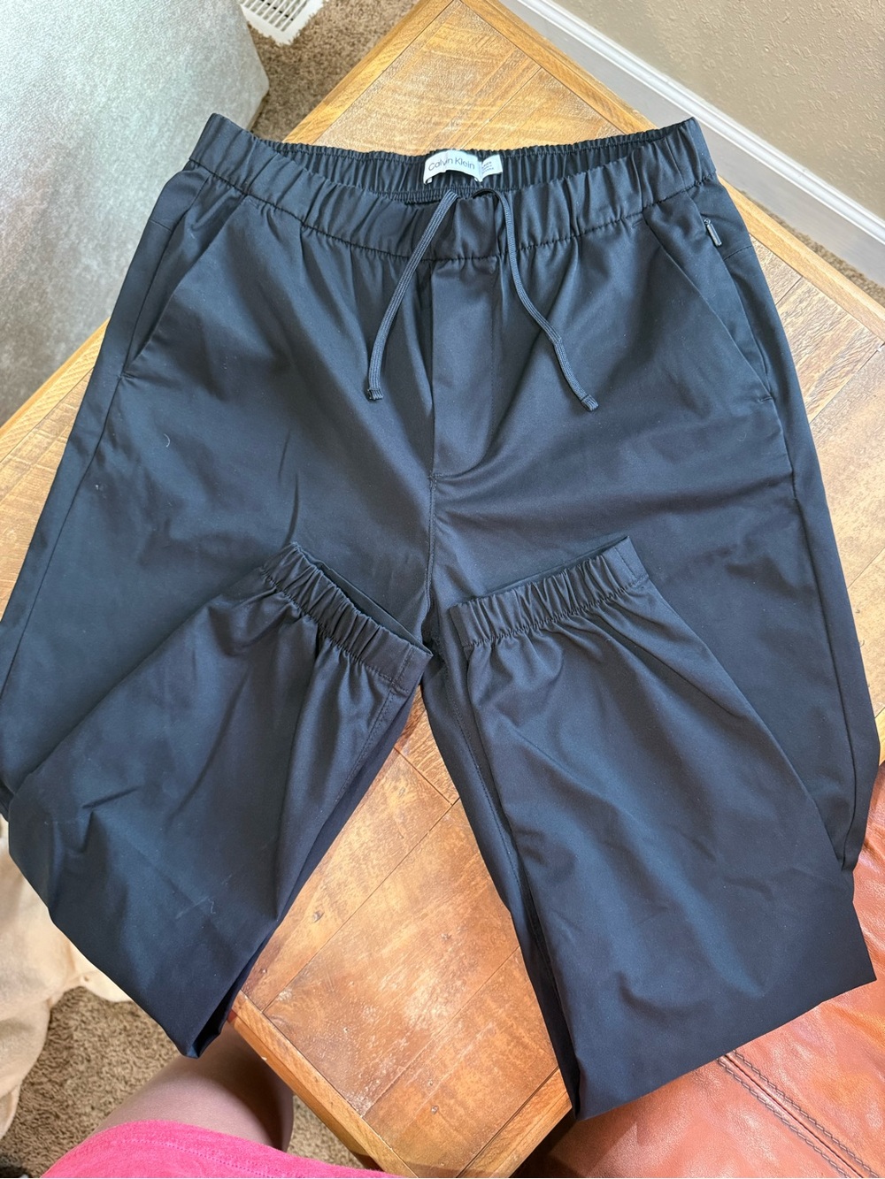 Calvin Klein Men's Black Jogger Sweatpants with Drawstring